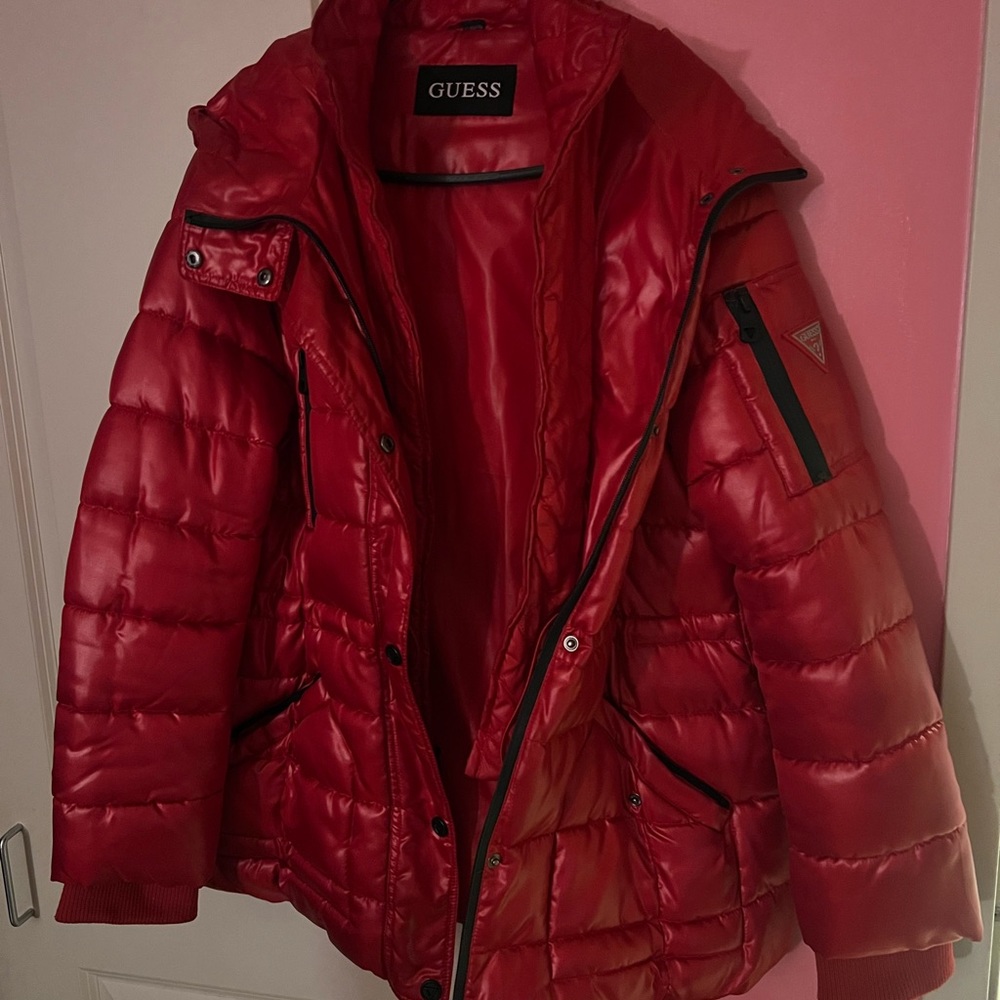 Red Guess coat